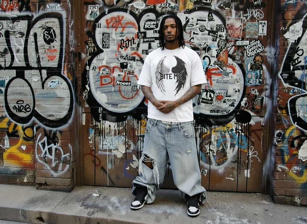 Born From Angels But Raised By The Devil | Gothic Streetwear Shirt | Goth Oversized Tee