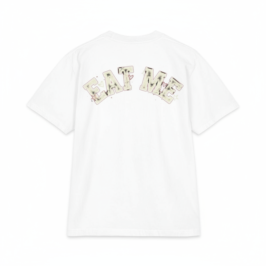 Gothic Kawaii Eat Me Graphic Tee | Anime Punk Girl Streetwear Shirt | Goth Oversized Tee