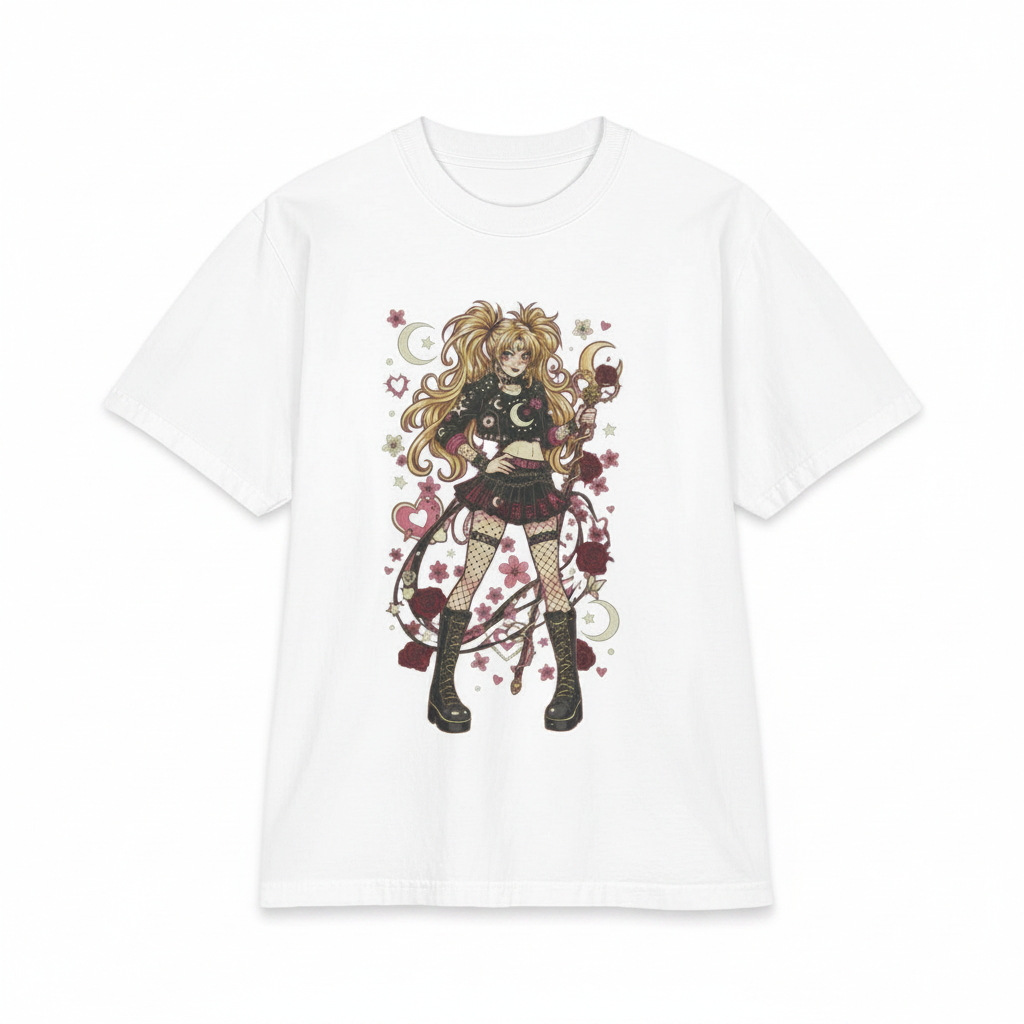 Gothic Kawaii Eat Me Graphic Tee | Anime Punk Girl Streetwear Shirt | Goth Oversized Tee