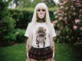 Gothic Kawaii Eat Me Graphic Tee | Anime Punk Girl Streetwear Shirt | Goth Oversized Tee
