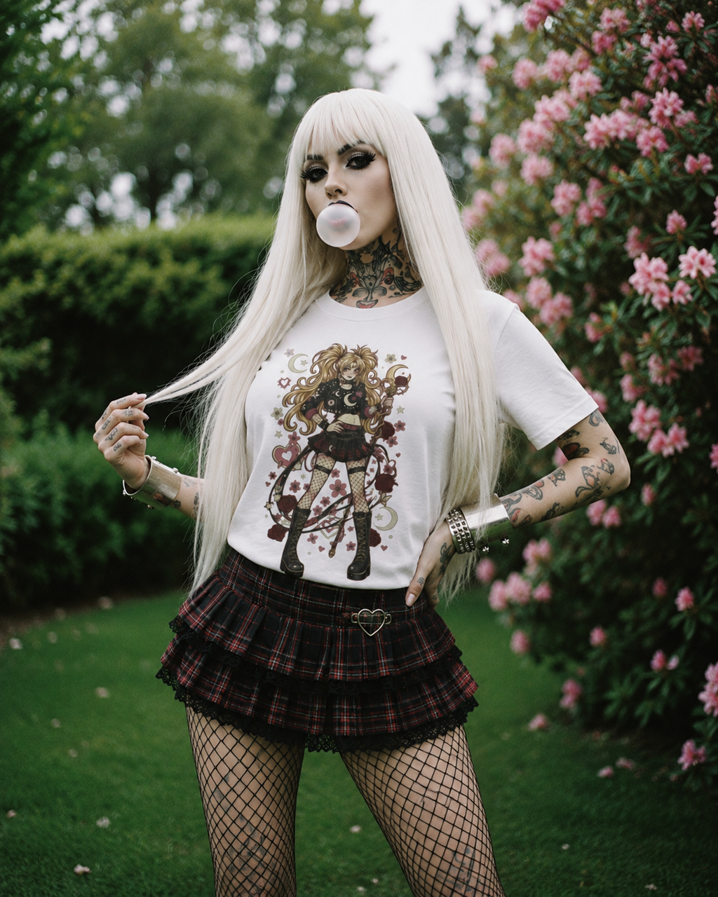 Gothic Kawaii Eat Me Graphic Tee | Anime Punk Girl Streetwear Shirt | Goth Oversized Tee