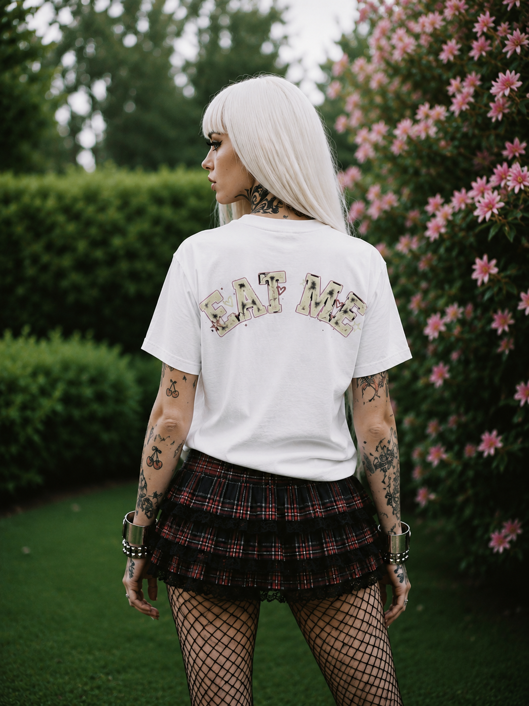 Gothic Kawaii Eat Me Graphic Tee | Anime Punk Girl Streetwear Shirt | Goth Oversized Tee